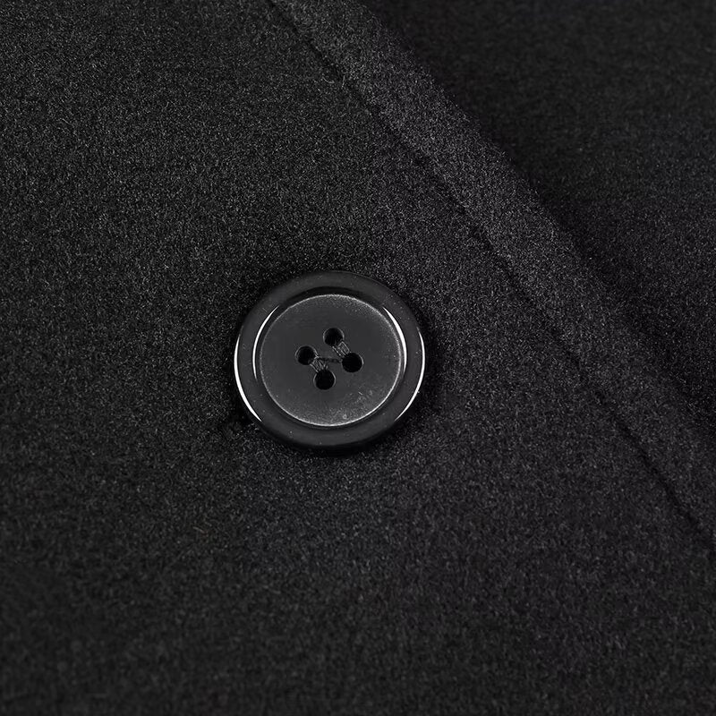Veste Oversize Femme en Cachemire avec Boutons Noir